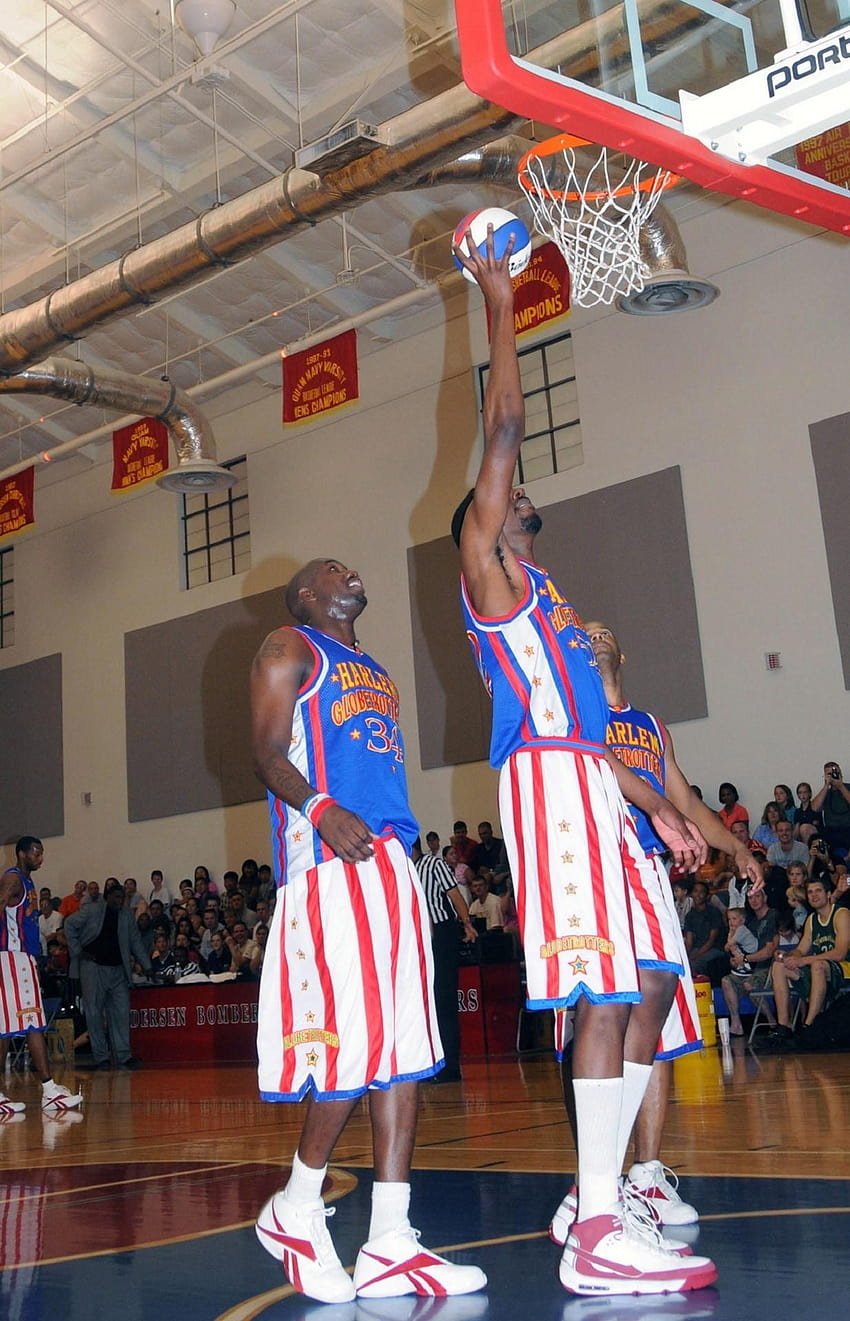 men's blue yellow and red jersey set, harlem globetrotters HD phone wallpaper