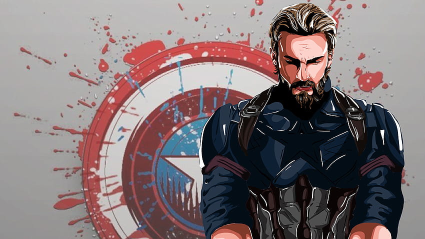 Captain America New Art กัปตันอเมริกามีเครา วอลล์เปเปอร์ HD