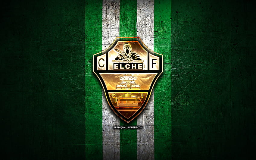 Elche FC, golden logo, La Liga 2, green metal background, football, Elche  CF, spanish football club, Elche logo, soccer, LaLiga 2, Spain with  resolution 2880x1800. High Quality HD wallpaper | Pxfuel