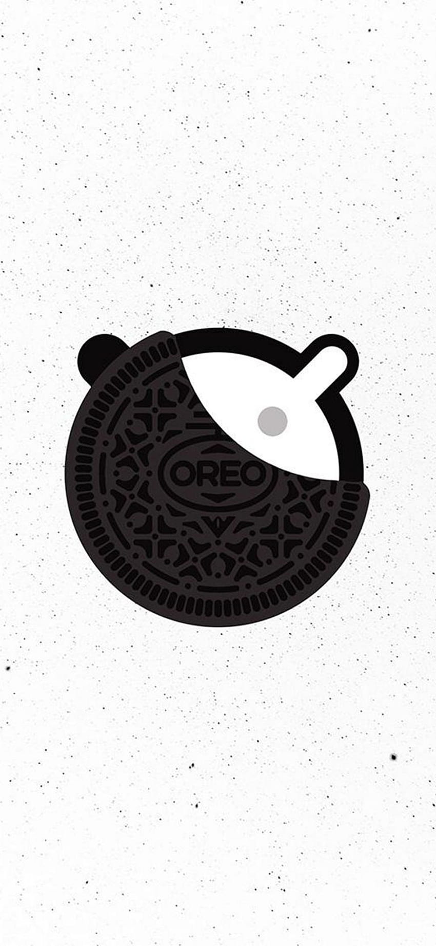 Минимално пълно лого на Android Oreo, taijitu HD тапет за телефон