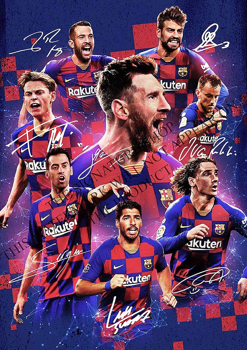 The Signature Shop FC Barcelona Team Signed Autograph Reprint Messi Suarez Griezmann de Jong A4: Amazon.co.uk: Kitchen & Home, messi and suarez HD phone wallpaper