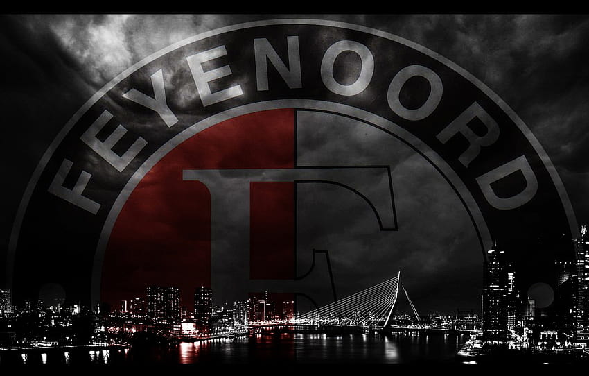 şehir, spor, logo, gece, futbol, ​​Rotterdam, Feyenoord , bölüm спорт, feyenoord 2022 HD duvar kağıdı