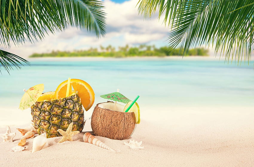 Coconut Drink On Beach, coconout summer HD wallpaper | Pxfuel