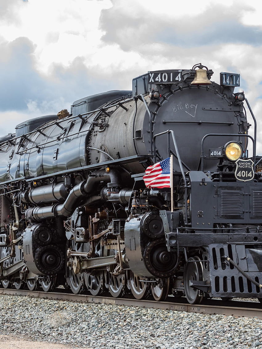 ユニオン パシフィックの歴史的なビッグ ボーイ 14 号蒸気機関車は、アーカンソー州 4014 番地で停車します。 HD電話の壁紙