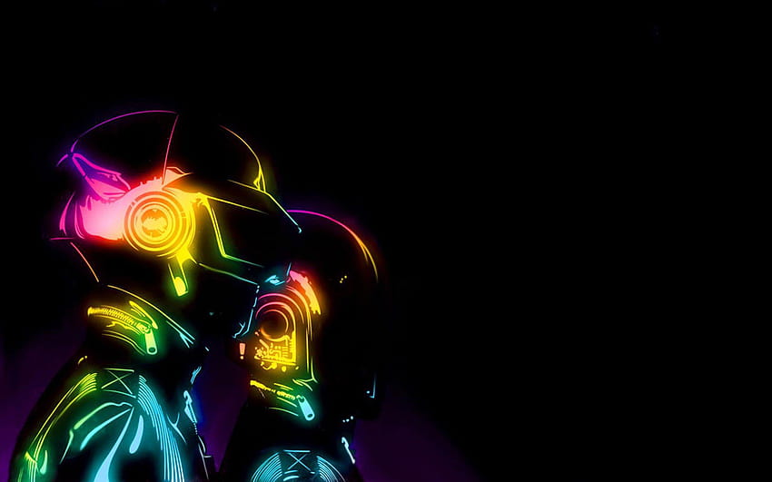 Daft Punk, opere d'arte, neon, musica elettronica ::, musica elettronica Sfondo HD