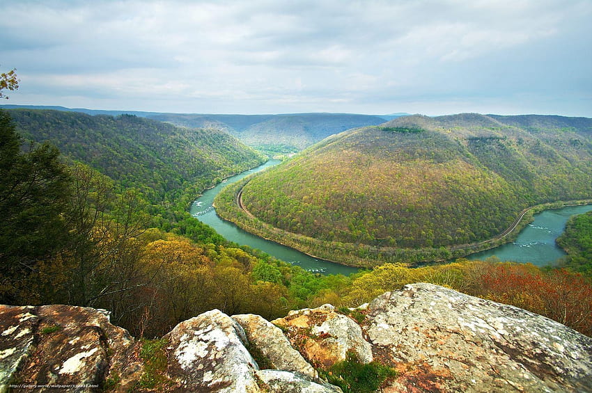New River Gorge, Grandview State Park, Oeste, estado de Virginia fondo de pantalla