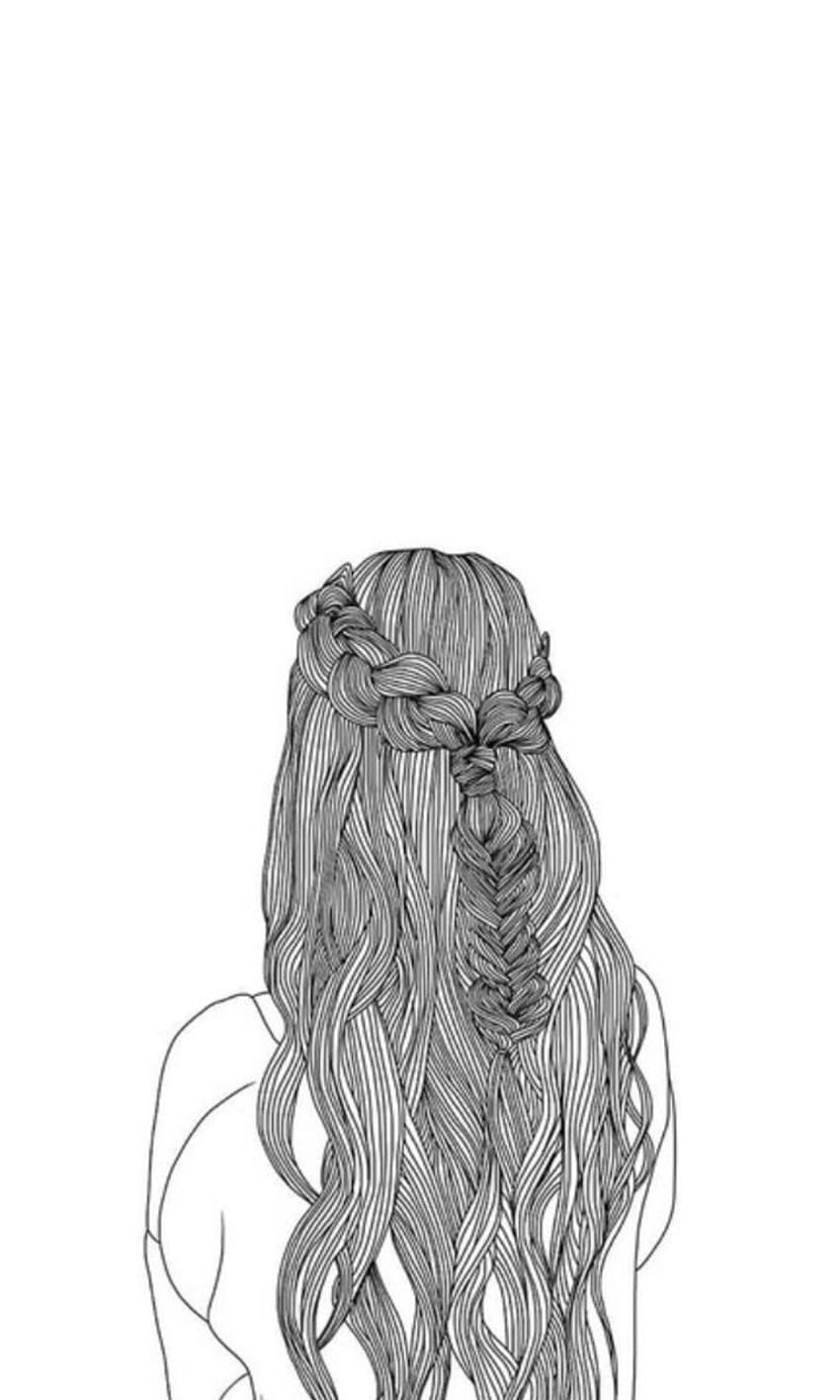 curly hair girl drawing tumblr