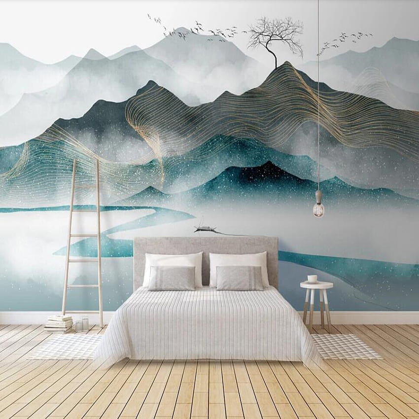Buy Milofi Custom 3D Mural Modern Light Luxury Abstract Ink Landscape Landscape Wall Decoration Painting HD phone wallpaper