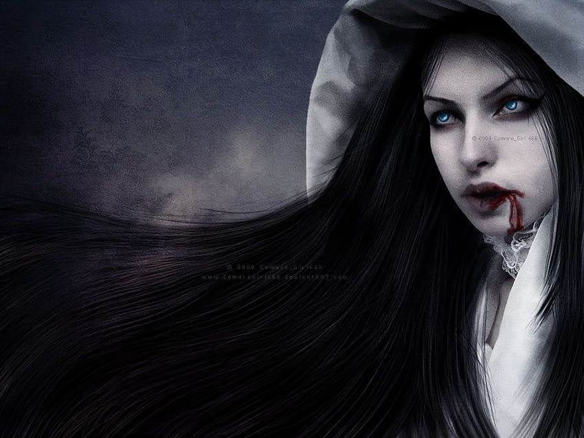 Gothic-Vampir-Mädchen HD-Hintergrundbild