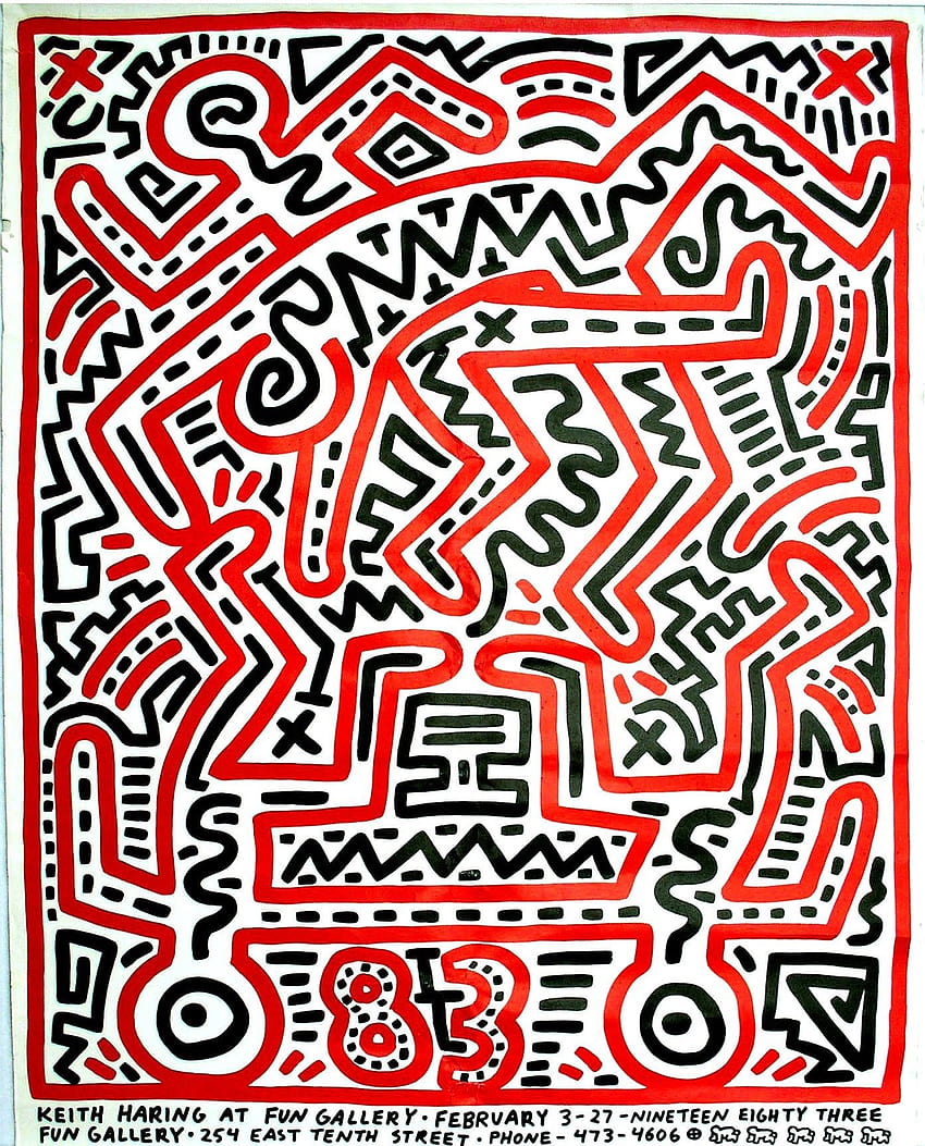 Exposición Keith Haring Fun Gallery ..., teléfono de Keith Haring fondo de pantalla del teléfono