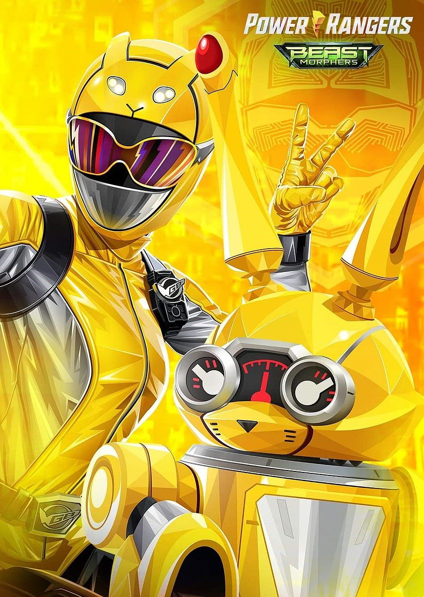 Power Ranger Beast Morphers , gelbe Ranger HD-Handy-Hintergrundbild