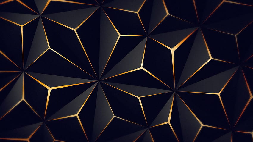 1360x768 Triangle Solid Black Gold Laptop , Backgrounds, and HD wallpaper