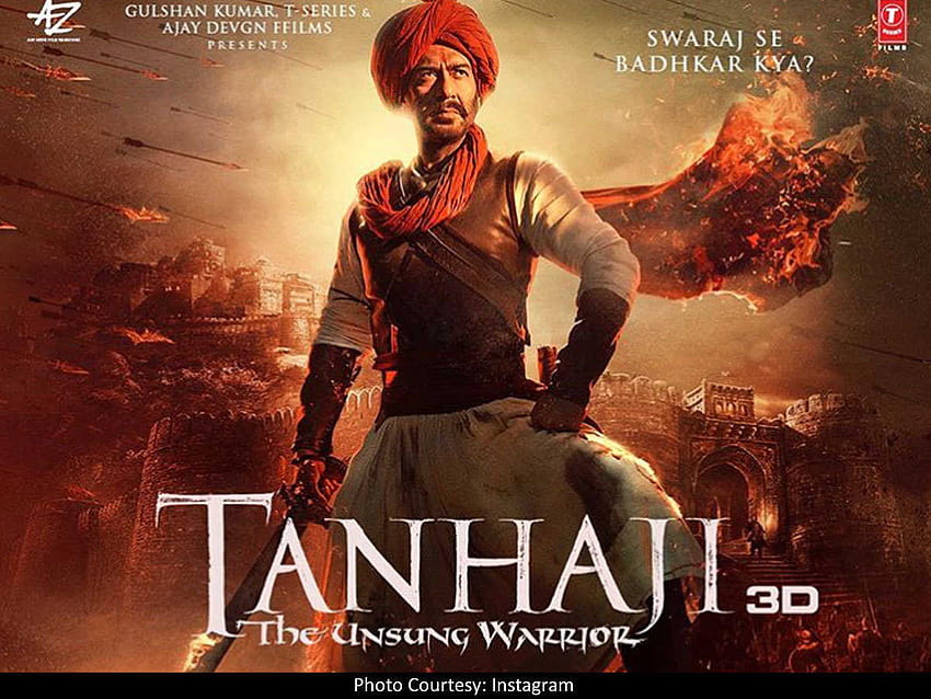 Tanhaji: The Unsung Warrior': Akshay Kumar pens a heartfelt note for “friend” Ajay Devgn as he shares his fiery new poster, tanhaji movie HD wallpaper