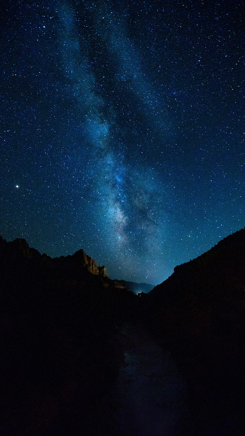 3376x6000 starry sky, stars, mountains, night landscape phone HD phone wallpaper
