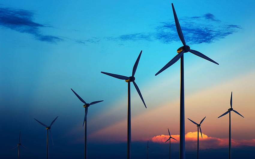 Energia wiatrowa, energia odnawialna Tapeta HD