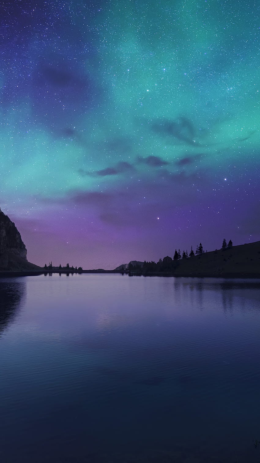 335746 Aurora Borealis, Nacht, Himmel, Sterne, See, Natur, Landschaftstelefon, Hintergründe und Polarlicht-Handy HD-Handy-Hintergrundbild