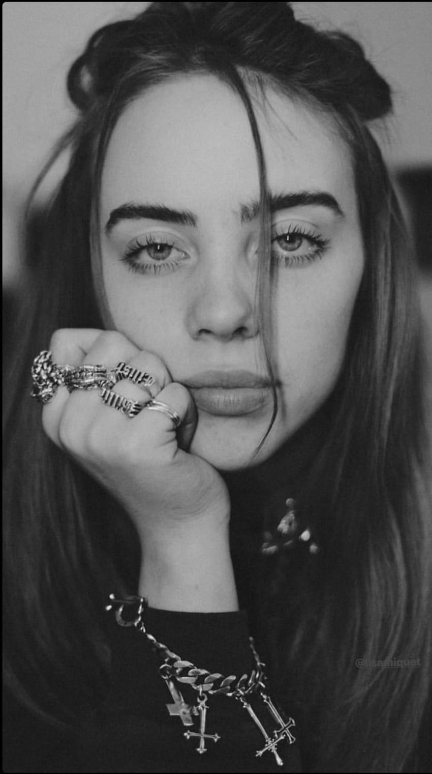 aesthetic, aesthetic backgrounds and black and white, billie eilish aesthetic black HD phone wallpaper