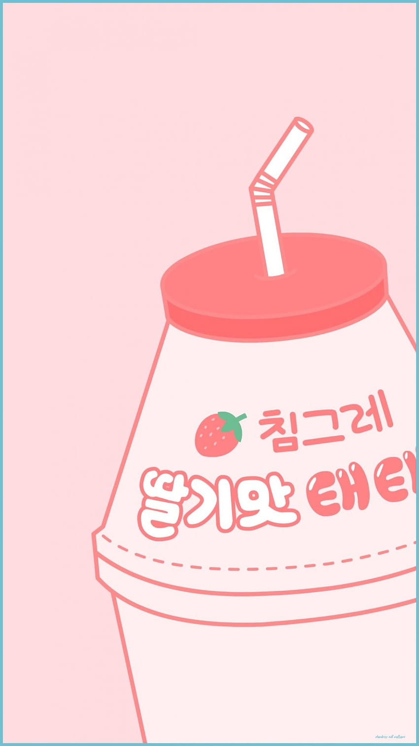 Cute Kawaii Strawberry Milk Aesthetic, strawberries aesthetic HD phone wallpaper