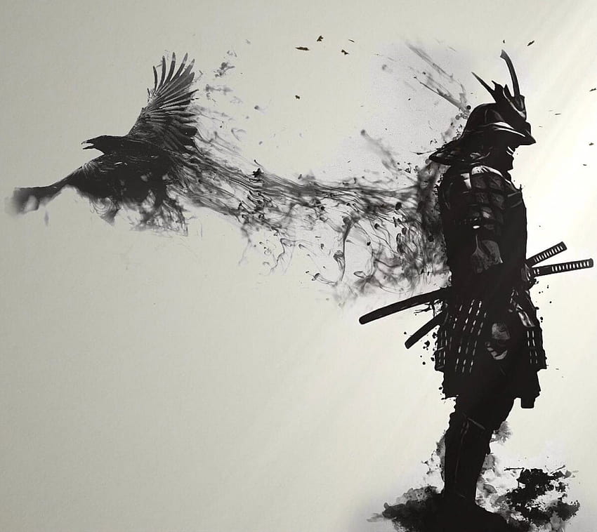 Osvaldo em 2021, samurai e corvo papel de parede HD