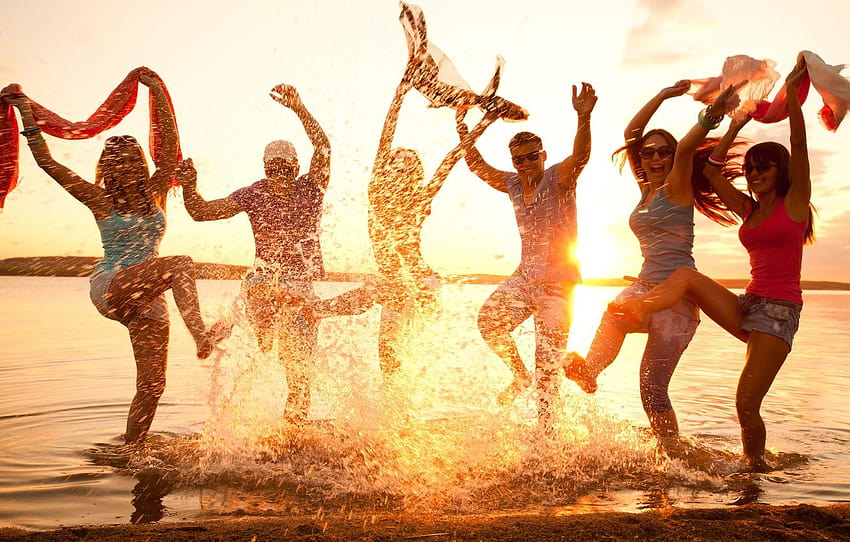 beach, mood, party, dancing, fun, youth for, beach people HD wallpaper
