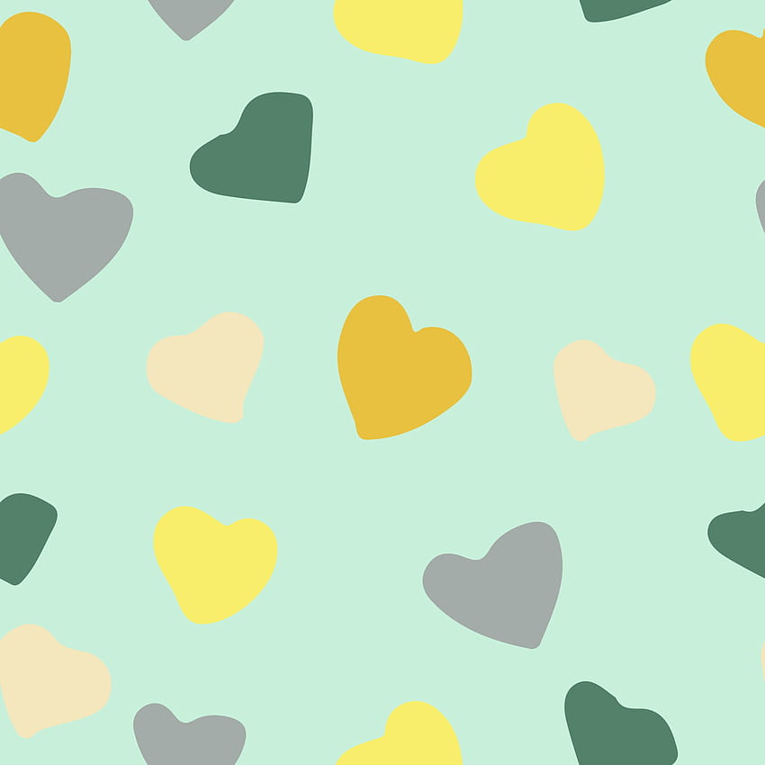 безшевен модел на сладки сърца в актуален цвят за 2021 г. ръчно рисуван минимализъм семпъл. , текстил, опаковъчна хартия, декор. сиво, златно, жълто, зелено. любов, ден на Свети Валентин 4844298 Векторно изкуство във Vecteezy, ден на Свети Валентин сладко просто HD тапет за телефон