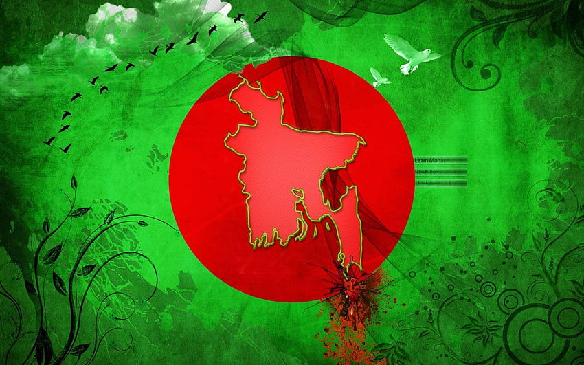 クールなバングラデシュの旗、 高画質の壁紙