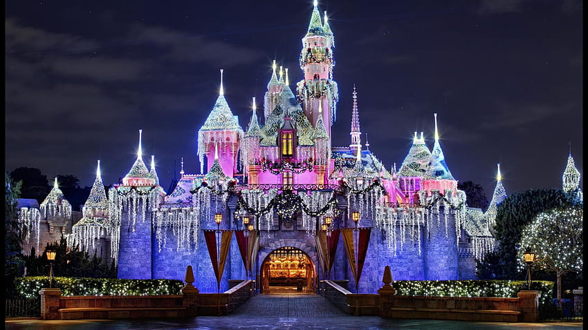 Boże Narodzenie Disneya wysłane przez Samanthę Cunningham, Castle Disney Christmas Tapeta HD