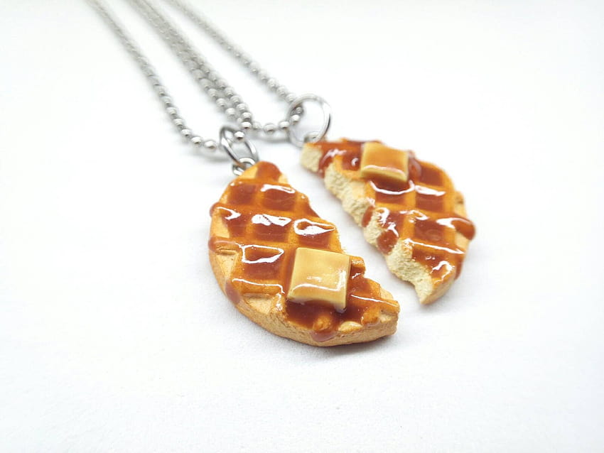 Waffle Necklaces, Bff Jewelry, Bff Necklaces, Waffle Necklace, Food Necklace, Best Friend Jewelry, Waffle Charms, Food Charms HD wallpaper