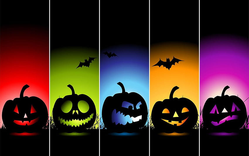 5 Halloween Lantern, halloween pumpkin face HD wallpaper