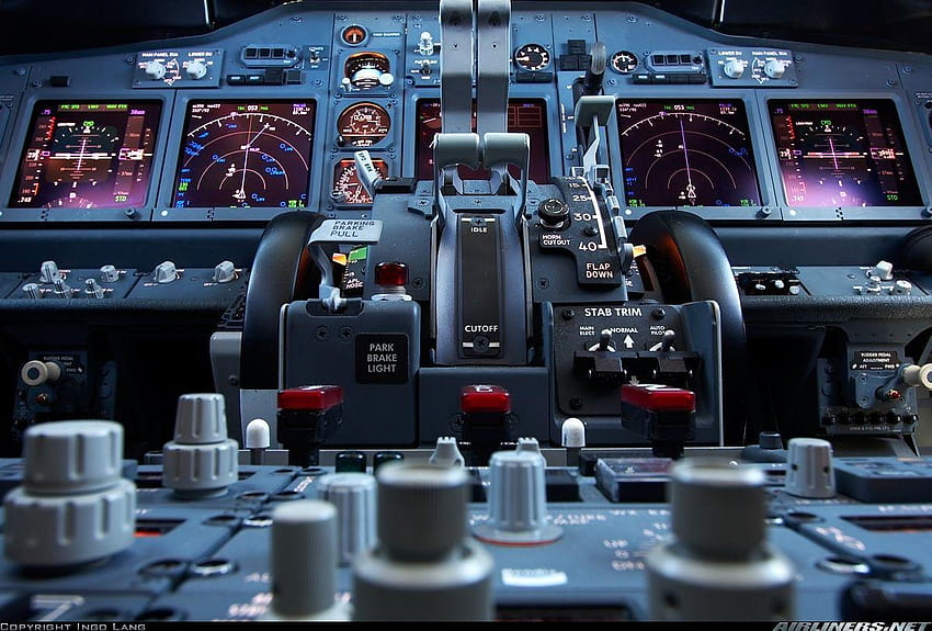Boeing 737, airplane cockpit HD wallpaper