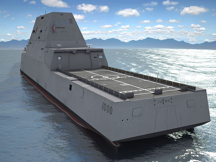 Navy's First Stealthy Zumwalt Class Destroyer Photographed With 30mm Guns  Fitted