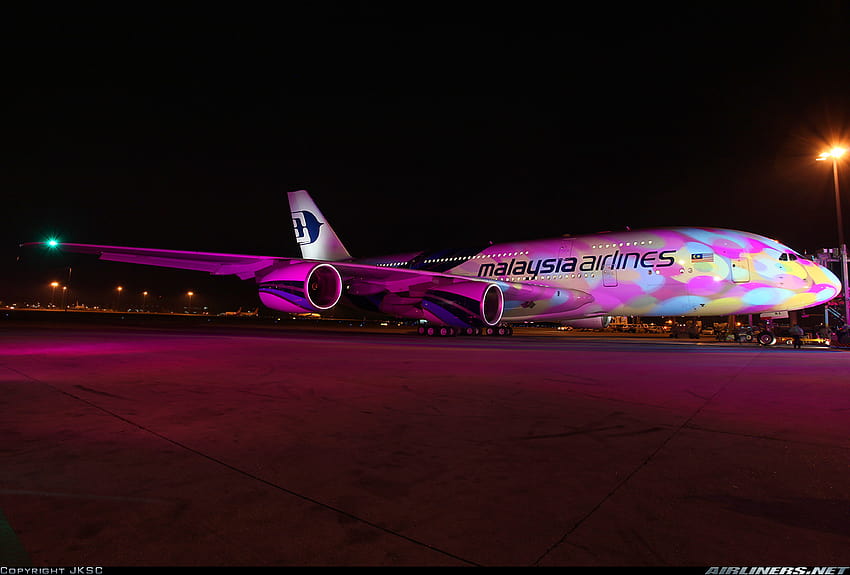 Airbus A380, малайзийски авиолинии HD тапет