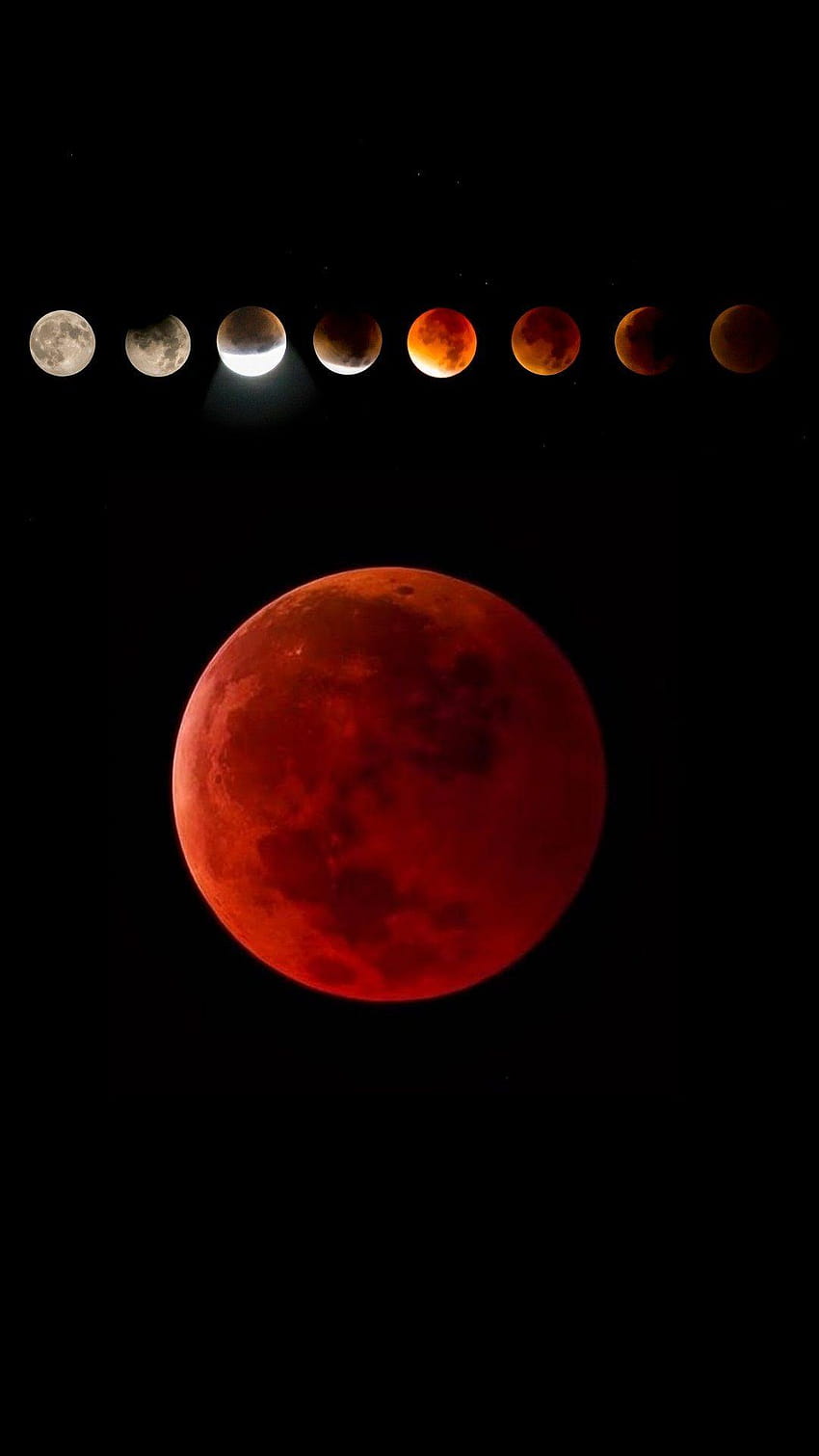 Android Blood Moon Eclipse Lunar, eclipse total fondo de pantalla del teléfono