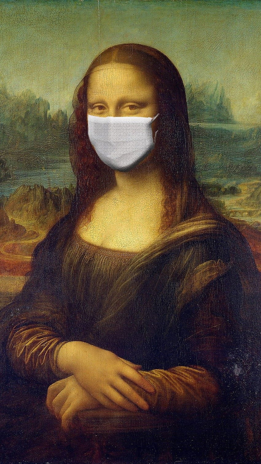 Mona Lisa avec masque covid19, filles masquées esthétiques Fond d'écran de téléphone HD