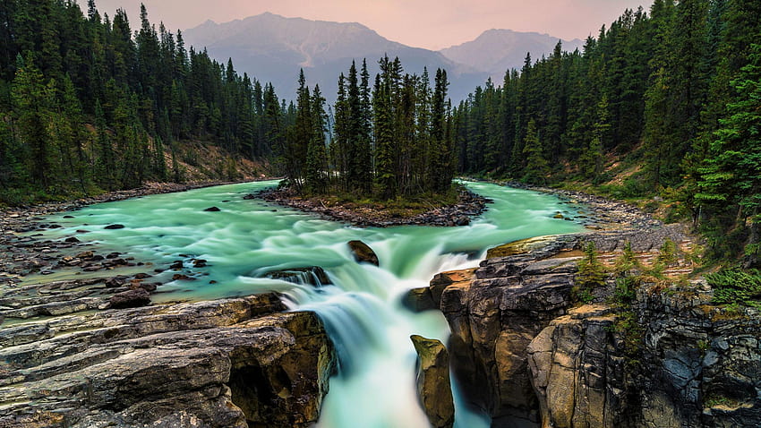 Поток, природа, дива природа, национален парк на Канада, национален парк Джаспис HD тапет
