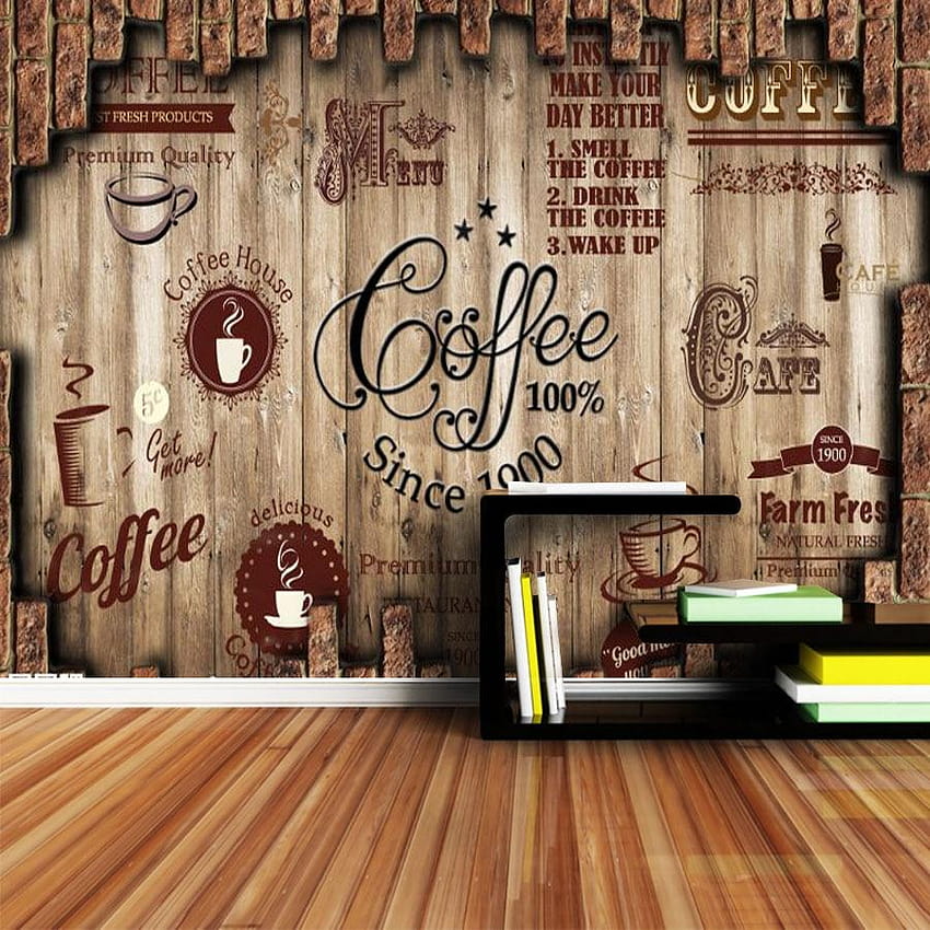 ShineHome Retro Coffee Tea Time Cafe Store Brick for 3d HD phone wallpaper