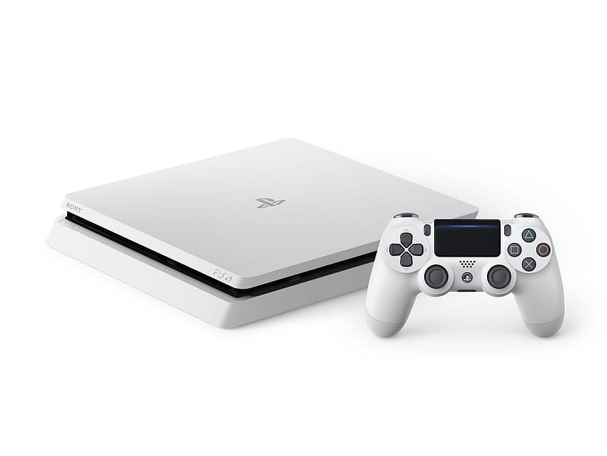 The PS4 Slim is now available in a cool glacier white color, white controller ps4 HD wallpaper