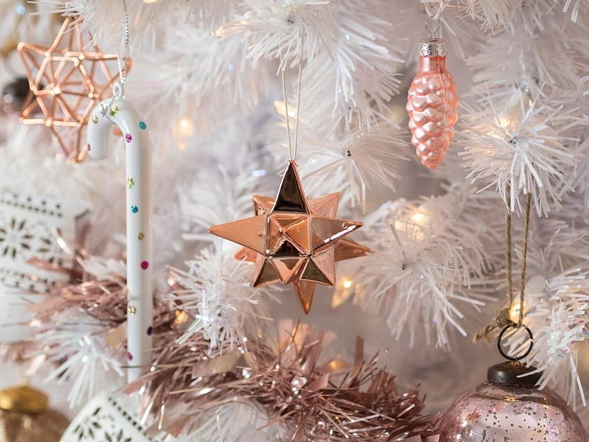 5 ornamenti natalizi in oro rosa che amerai nel 2020, Natale in oro rosa Sfondo HD
