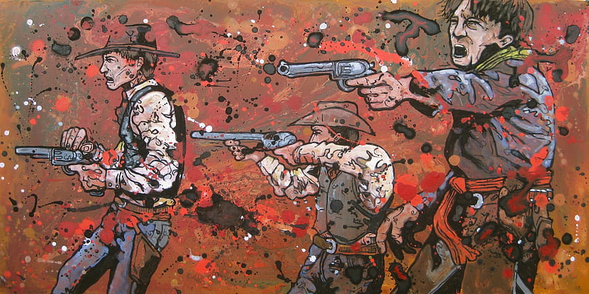 Western Battle Weapon Gun Artwork Cowboy At Dark, battle weapons HD wallpaper
