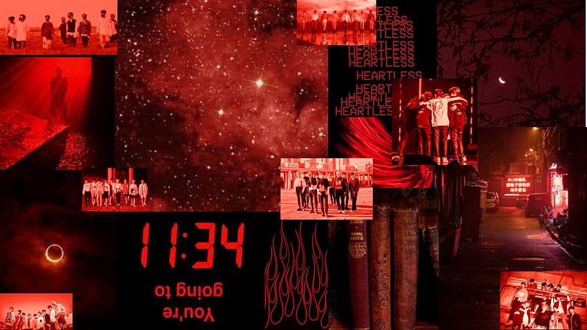 stray kids dark red Aesthetic collage by 레이아 in 2020, 블랙 앤 레드 에스테틱 컴퓨터 HD 월페이퍼