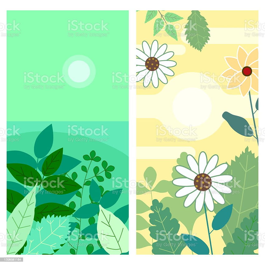 Çiçek Bahar Yaprakları Ve Çiçekler Dikey Arka Planlar Kümesi Sosyal Medya Hikayeleri Şablonları Renk Canlı Afişler Posterler Kapak Tasarımı Vektör İzole Çizim Stok İllüstrasyon HD telefon duvar kağıdı