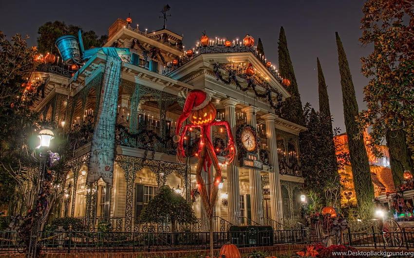 Disneyland Christmas Haunted Mansion. Hintergründe HD-Hintergrundbild