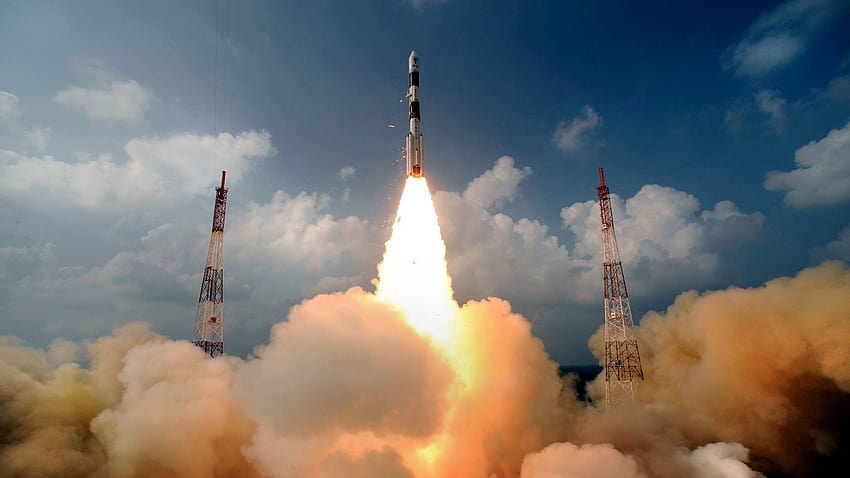 ISRO が記録破りの 104 基の衛星を軌道上に打ち上げるのを見る (pslv) 高画質の壁紙