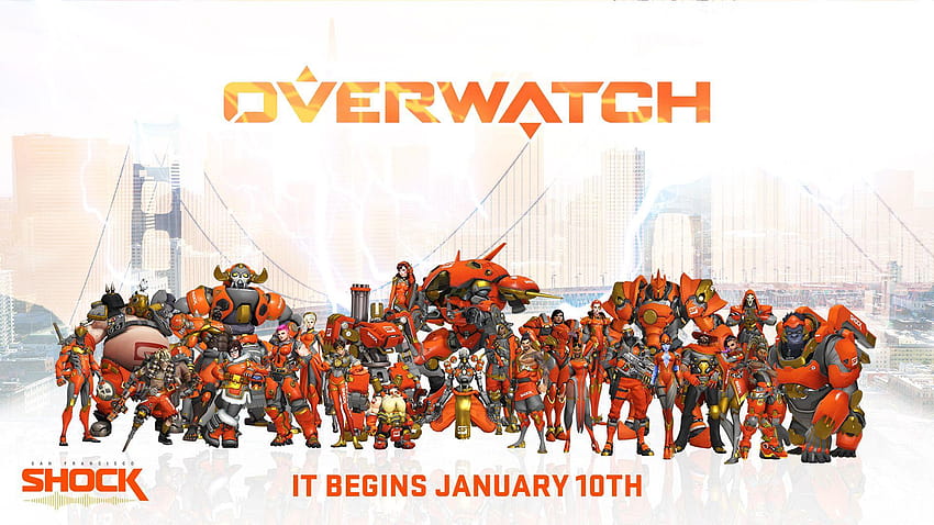 Overwatch League : les 26 héros avec le skin des San Francisco Shock HD wallpaper