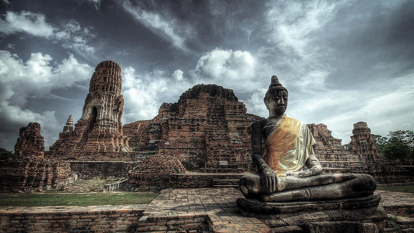 Sculptures et statues sculptées en pierre de bouddha à travers le monde Fond d'écran HD
