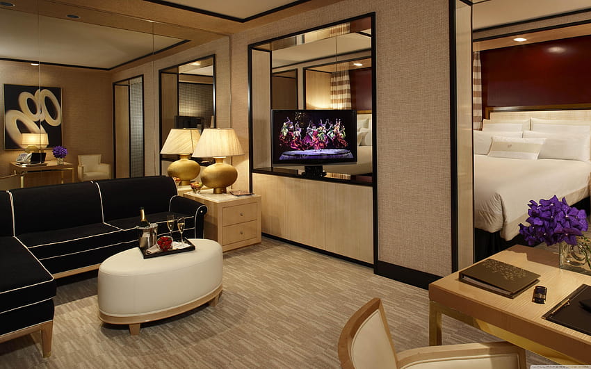 Quarto de hotel de luxo ❤ para Ultra TV, quartos papel de parede HD
