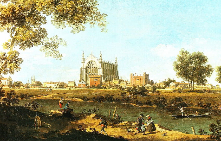 paesaggio, Canaletto, Canaletto, Giovanni Antonio Canal, Eton College , sezione живопись Sfondo HD