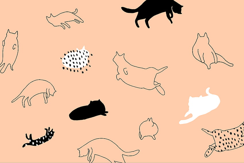 Cartoon Cat, lanskap kucing estetika Wallpaper HD
