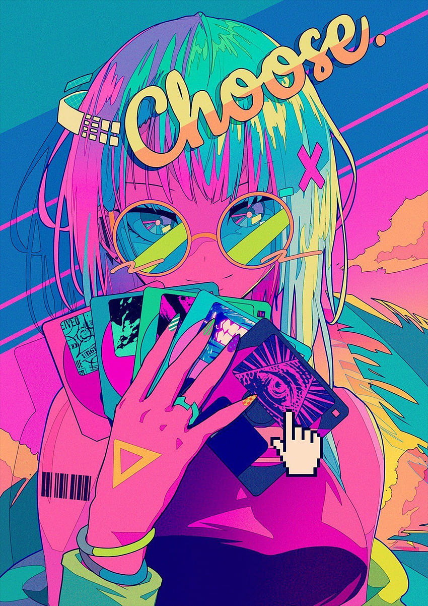 Anime art girl de Valkryie Ymir en Cool art, retro wave anime girl fondo de pantalla del teléfono