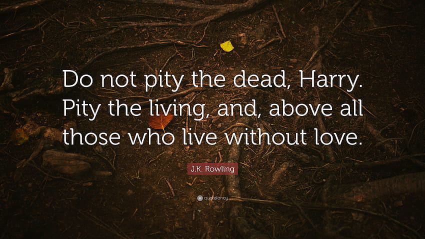 J.K. Rowling Quote: “Do not pity the dead, Harry. Pity the living, and, above all those HD wallpaper